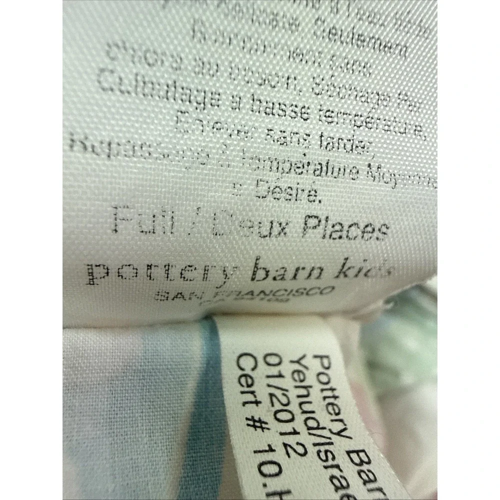 Pottery Barn Kids PBK Funny Fish Full Fitted Sheet Pillowcase Cotton Set